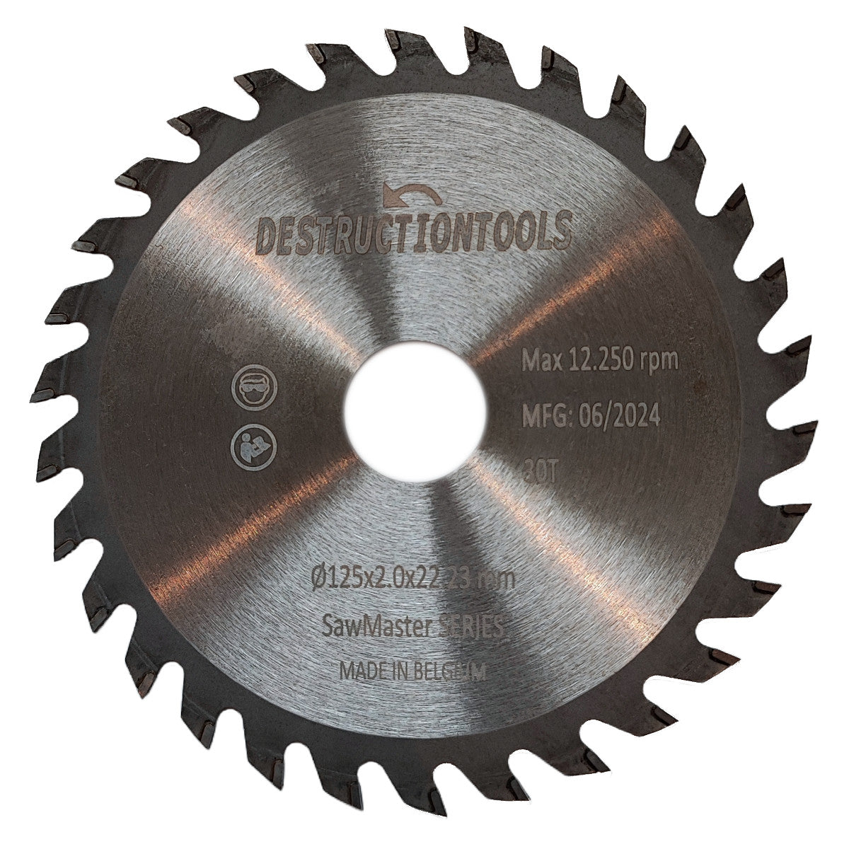 cirkelzaagblad 125mm x 22.23mm of 20mm - 30T | SawMaster series –  Destructiontools, image size:1200x1200