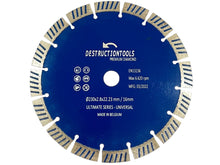Laad 3D model in de galerij, Destructiontools Ultimate diamond saw blade 230mm for angle grinder dry cutting - universal usage