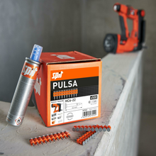 Cargar modelo 3D en la galería, 500x Clavos de acero 22mm - Spit Pulsa 27, 40, 65 & 800 - HC6/22 - incl cartucho de gas 057552
