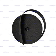 Load image into Gallery viewer, Textile webbing strap 20 mm wide, 10 m length, black polyester
