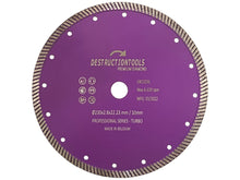 Carica immagine nel visualizzatore Galleria, Destructiontools Turbo diamond saw blade 230mm for angle grinder dry cutting fine cut concrete and stone
