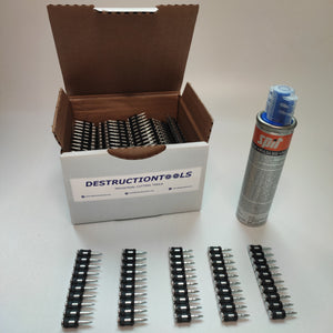 500x Collated concrete nails 22mm - for Spit Pulsa 27, 40, 65 & 800 - HC6/22 - incl propellant